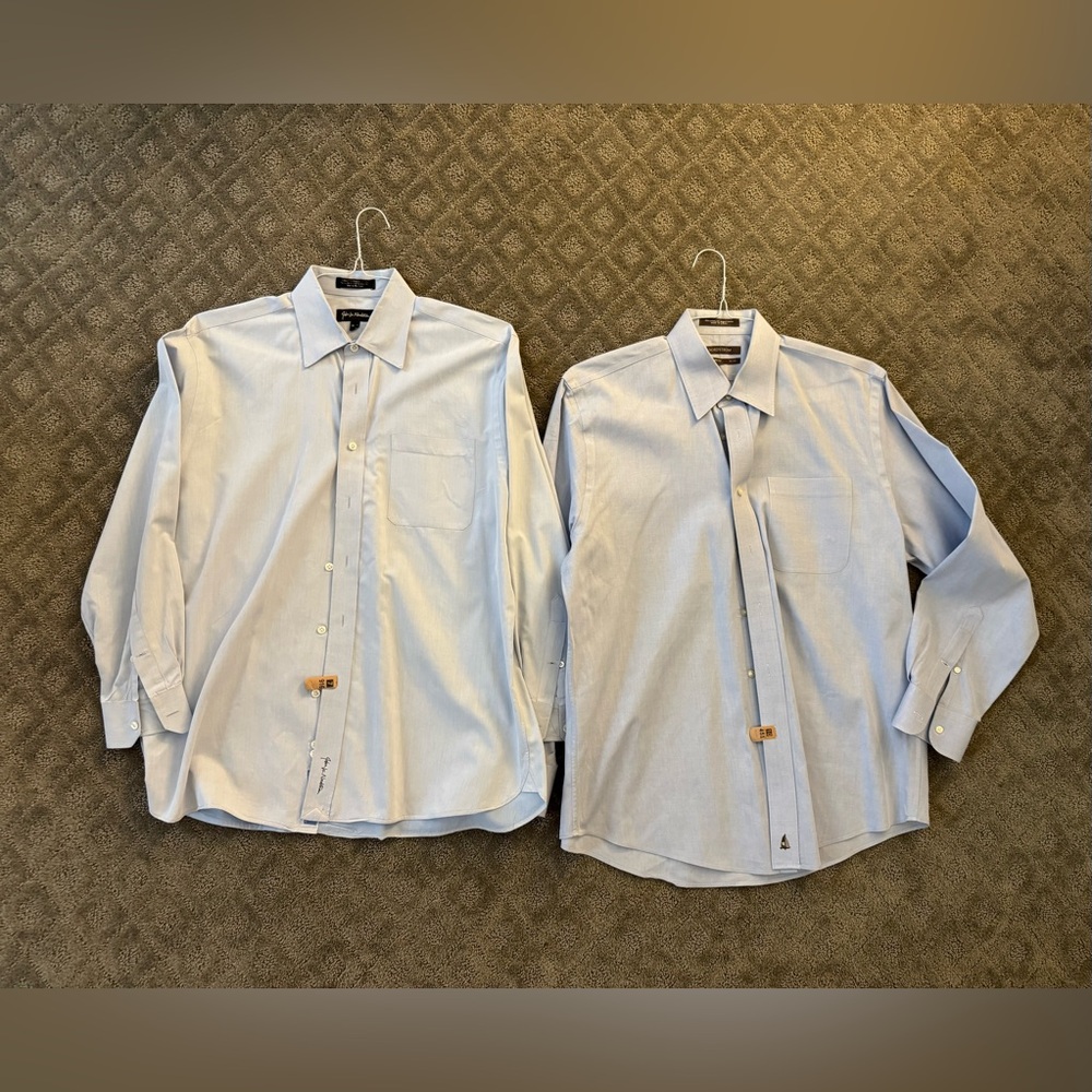 Set of 2 Men's Blue Dress Shirts Size 16 33 John W Nordstrom Traditional Fit